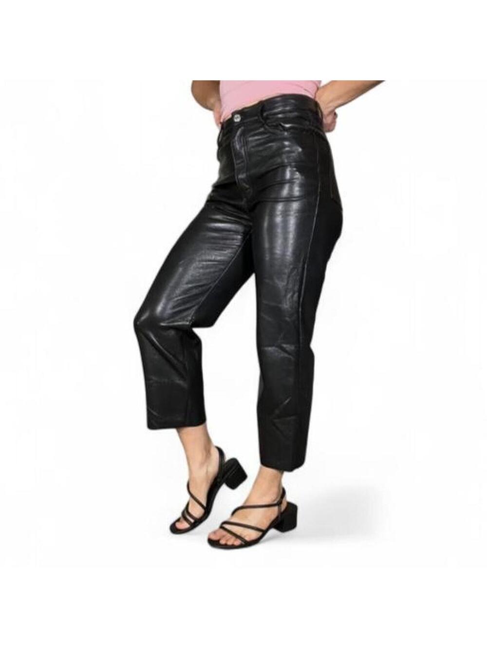 Aritzia Wilfred The Melina Cropped Vegan Leather Pant Black Size 4